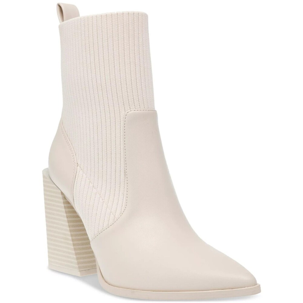 Wild Pair Trinityy Boots Womens 9.5M Bone Smooth Pointed Toe Ankle Dress Bootie